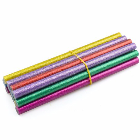 Cute Colour 40g 11mm Mini Glitter Adhesive Silicon Gun Glue Stick Packaging