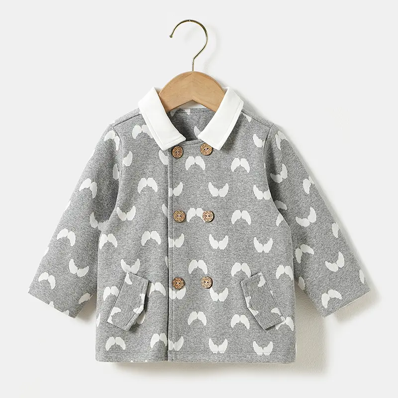 Hot Selling Korean Style Pretty Jacquard Baby Clothes Girl Coats