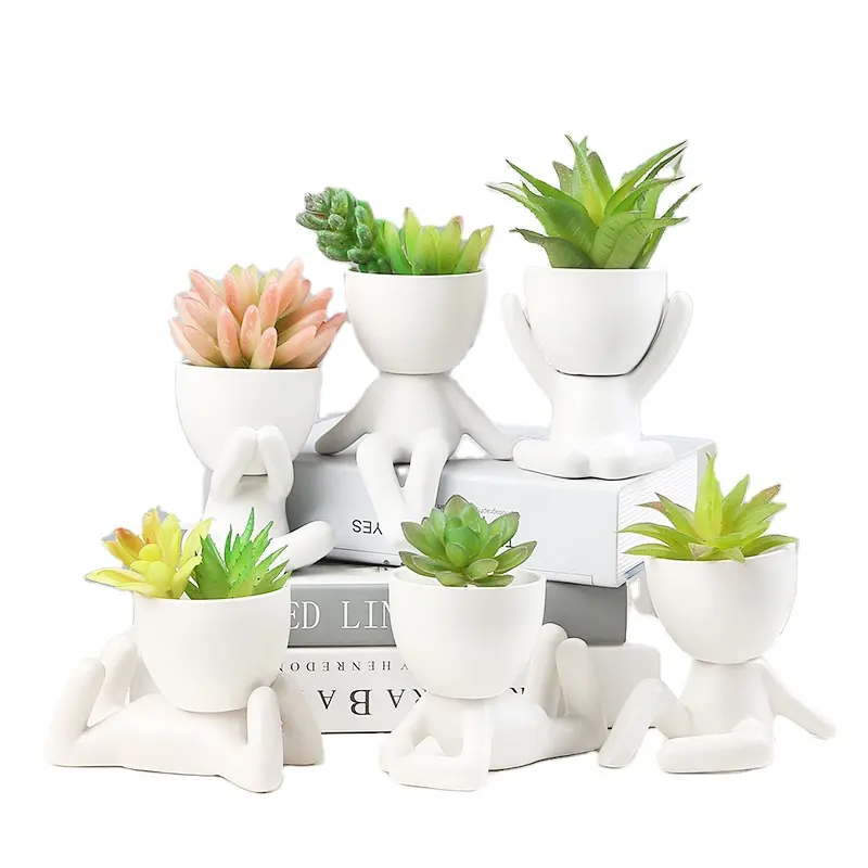 Lovely Body Shape Ceramic Craft Mini Succulent Plant Pot Creative Body Art Pots Succulent Plant Pot