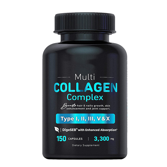 wholesale OEM/ODM Private label Multi Collagen Complex - Type I, II, III, V, X, Grass Fed, Non-GMO, 150 Capsules