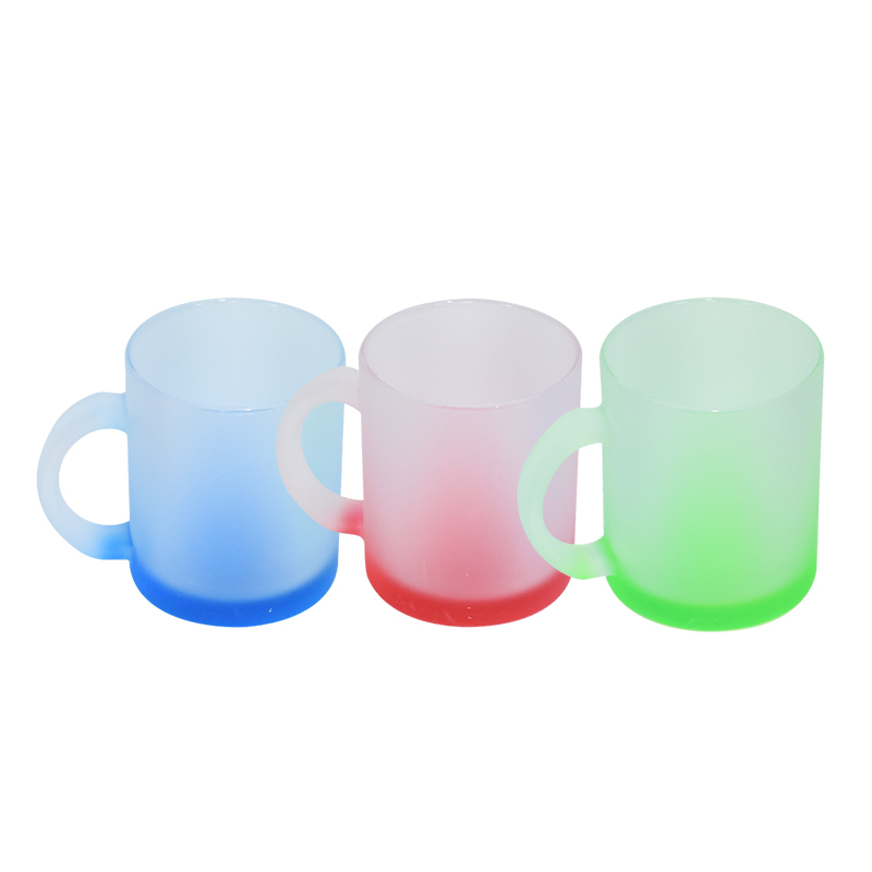 Wholesale Boba Espresso Ice Cream 11oz Matte Color Bottom Straight Sublimation Blank Glass Jelly Tea Coffee Cup Mug