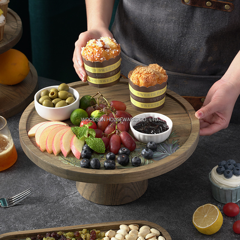 Woodsun Wholesale Acacia Cake Stand With Stand