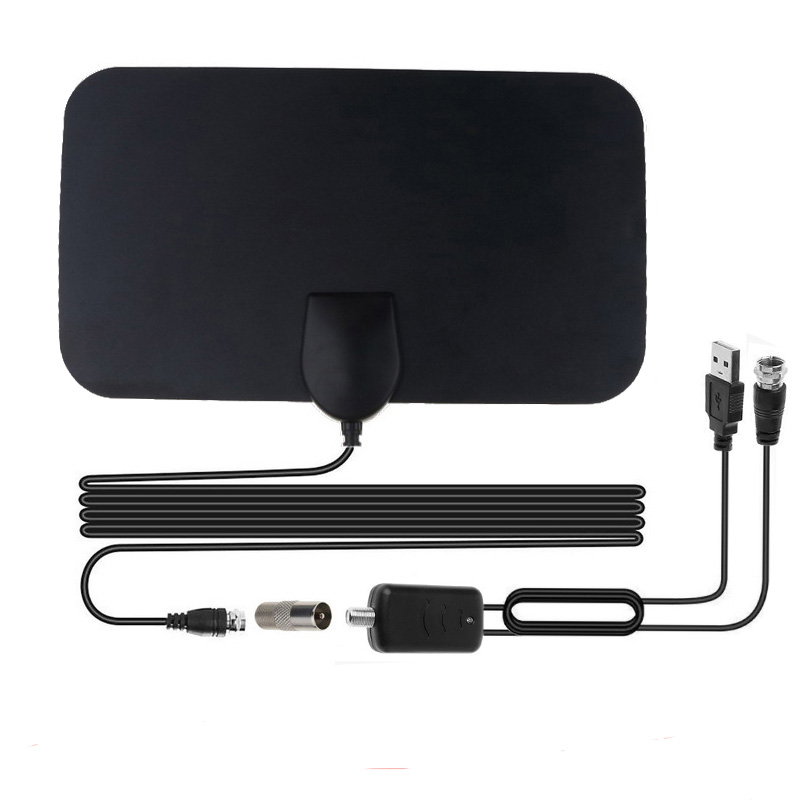 Телевизионная антенна с высоким коэффициентом усиления 4K HD TV DTV Box, цифровой усилитель, активная воздушная антенна для помещений с плоским дизайном