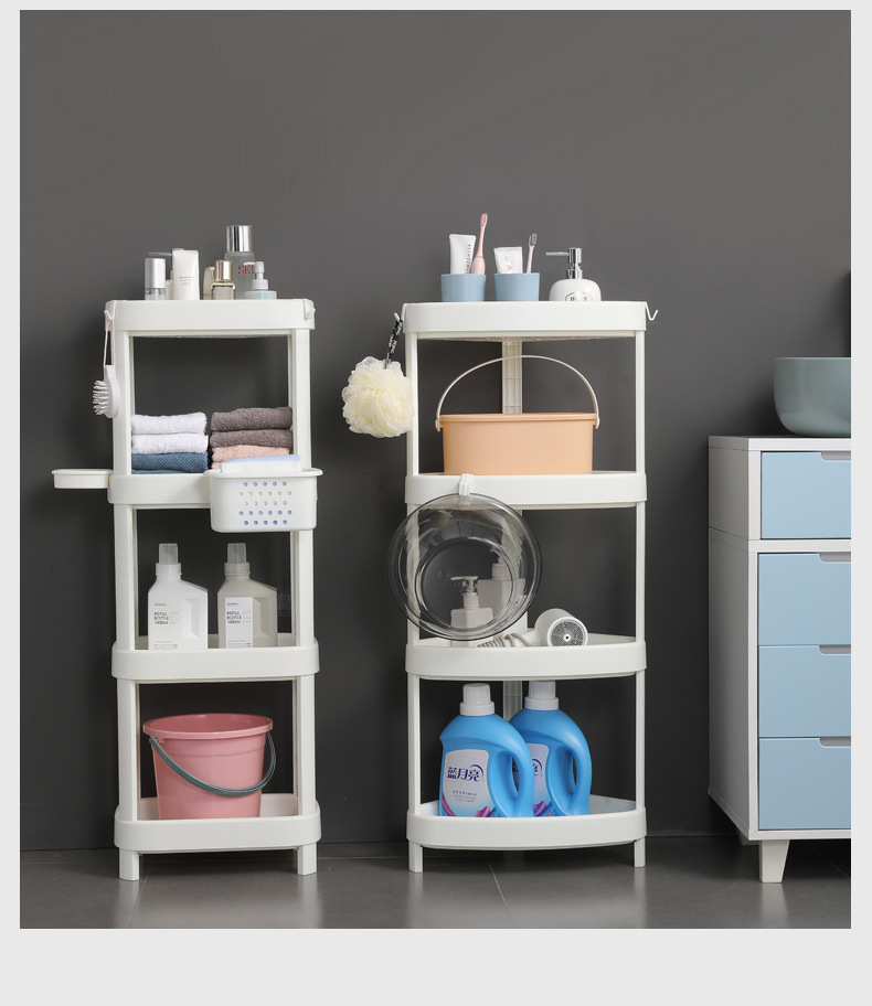 Hot Sale House hold Multi-function Bathroom Kitchen Plastic Storage Shelf Rack