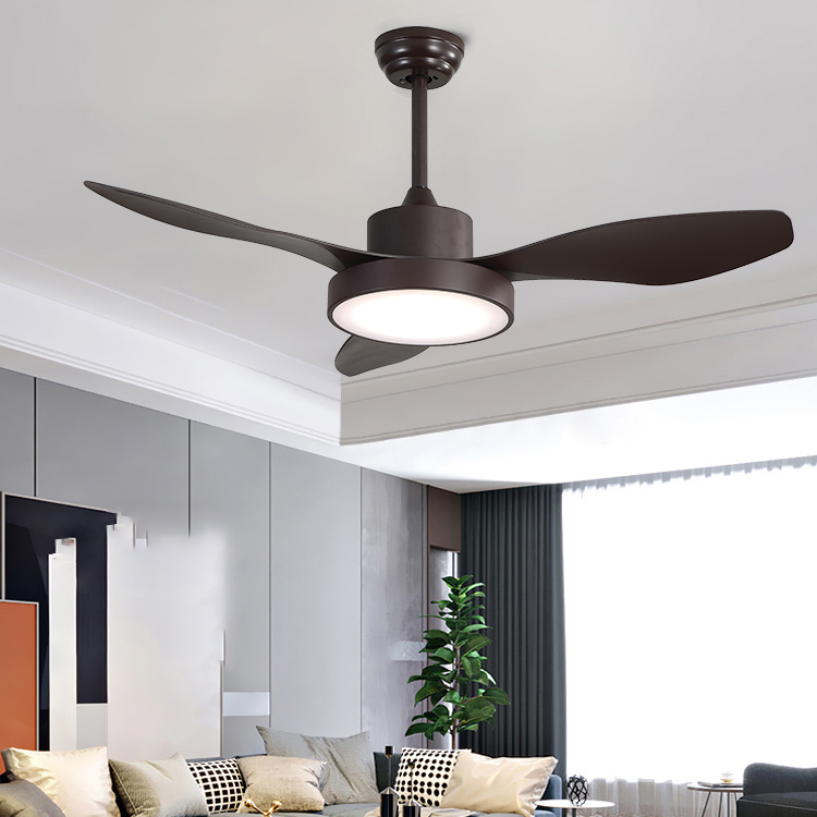 Modern Style Home Industrial Indoor Decorative 56 Inch Iron ABS Led Ceiling Fans With Lights