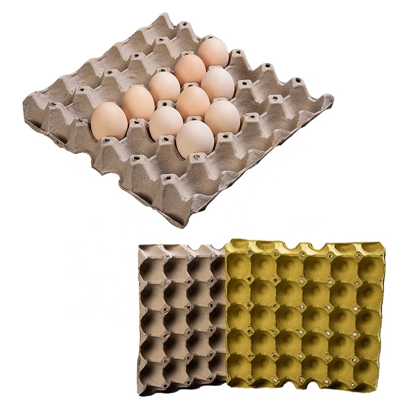 Factory Wholesale Eco-Friendly Disposable Egg Container Compostable 30-Cell Quail Eggs Trays Custom Cardboard Packaging Storage