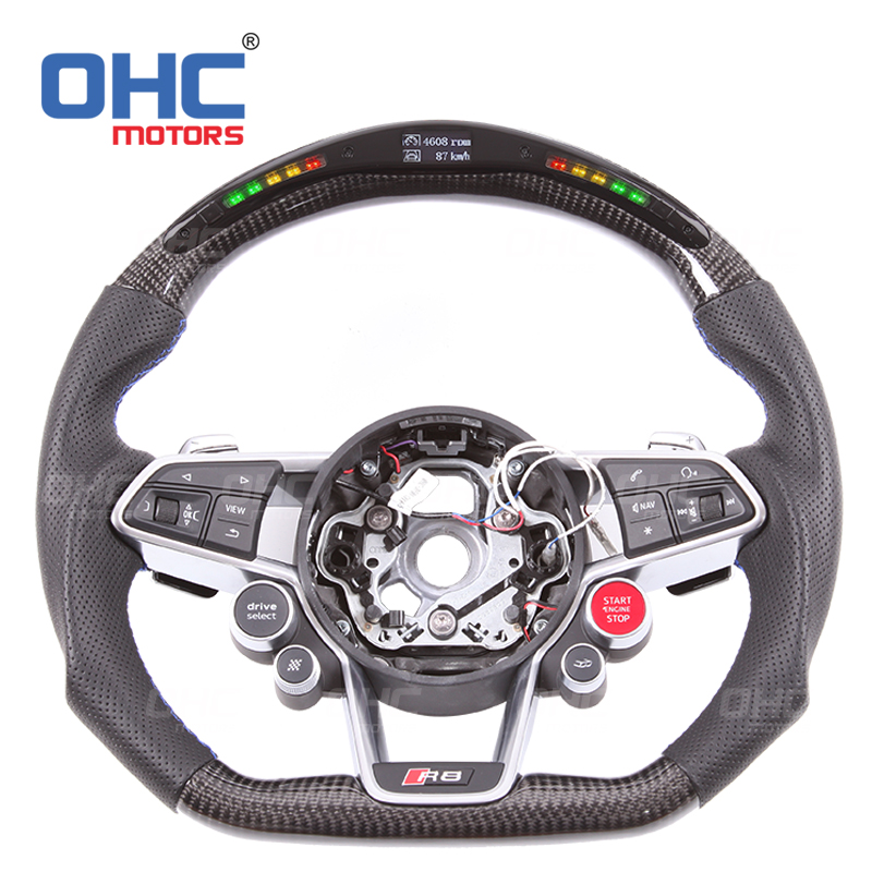 Светодиодное рулевое колесо из углеродного волокна, совместимое с Audi R8 TT TTS OHC MOTORS