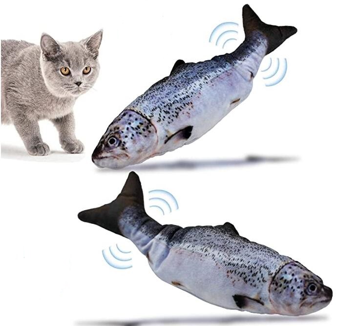 Realistic Flopping Fish Wiggle Fish Catnip Toys Motion Kitten Toy Moving Cat Kicker Fish Toy