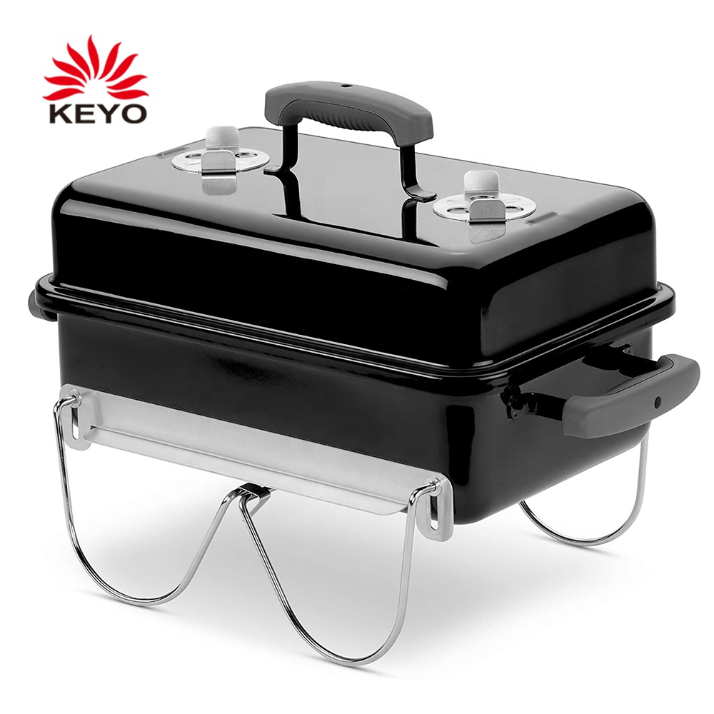 Переносные грили KEYO, уличные настольные Грили для барбекю с древесным углем и складными ножками