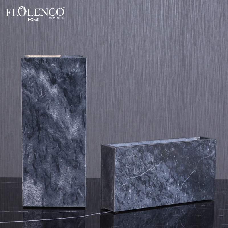 Natural Vase Marble Home Decor Luxury Marble Vase Gray Marble Vase for Interior Decoration