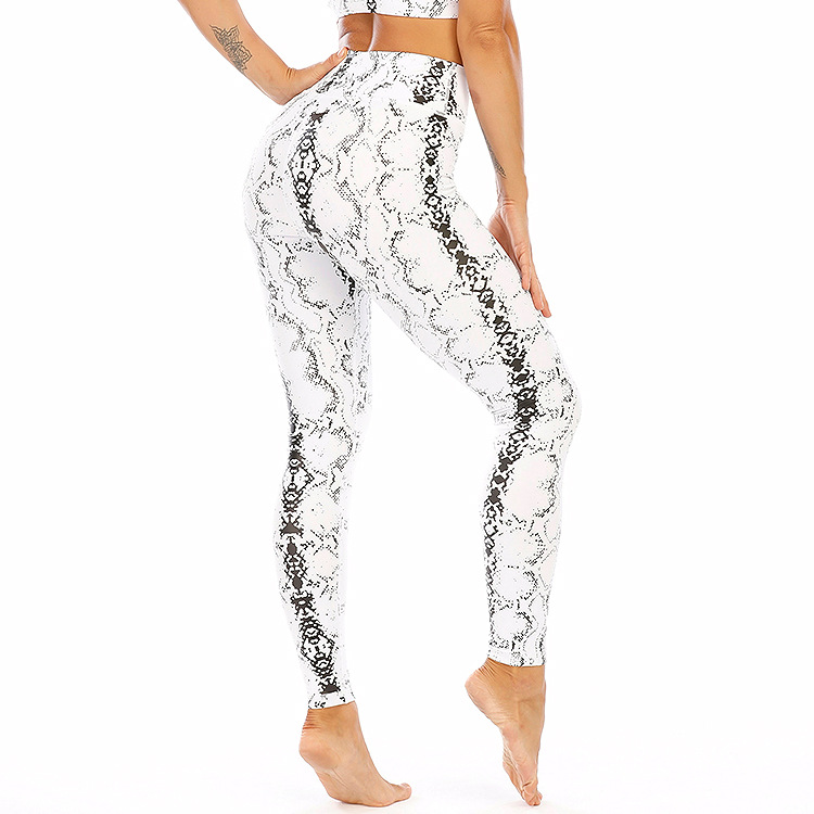 Customized black and white print European and American large yoga clothes women's high waisted exercise quick dry Fitness Yoga P