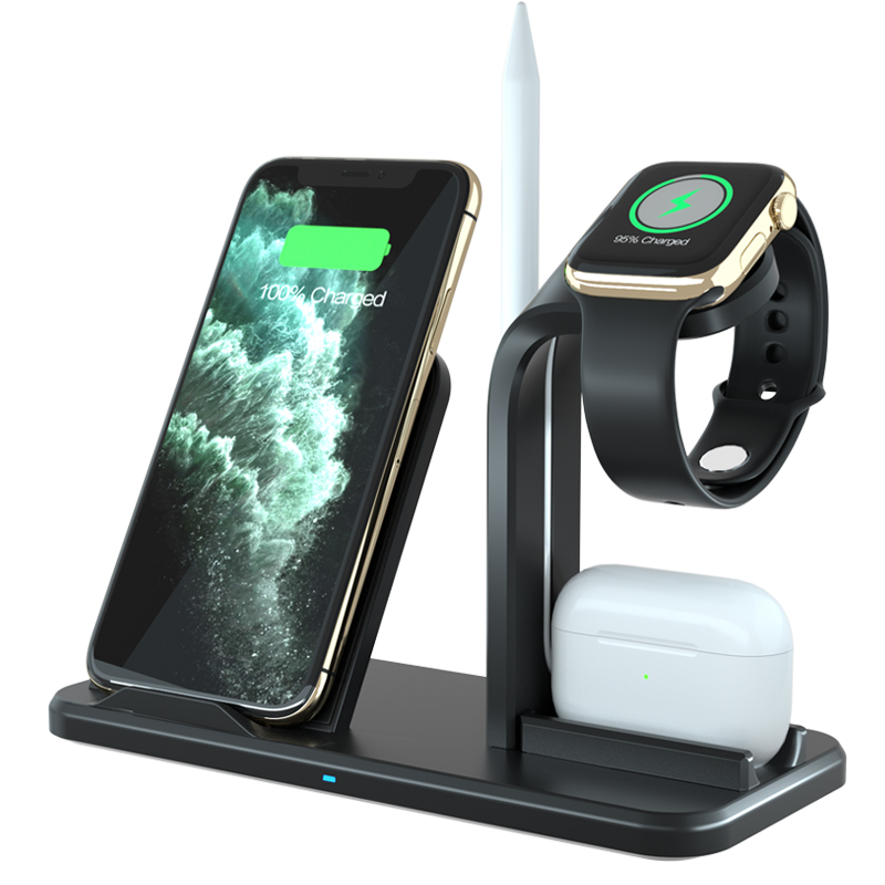 Новейшее Быстрое беспроводное зарядное устройство qi 3in1 для i Phone i Watch eabuds, 2019