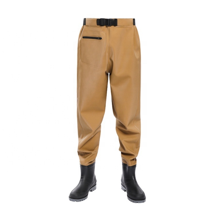Unisex Waterproof Adjustable Strap Farm Work Fisherman Black Lightweight Nylon PVC Hip Wading Boot Hip Wader Boots for Men Women
