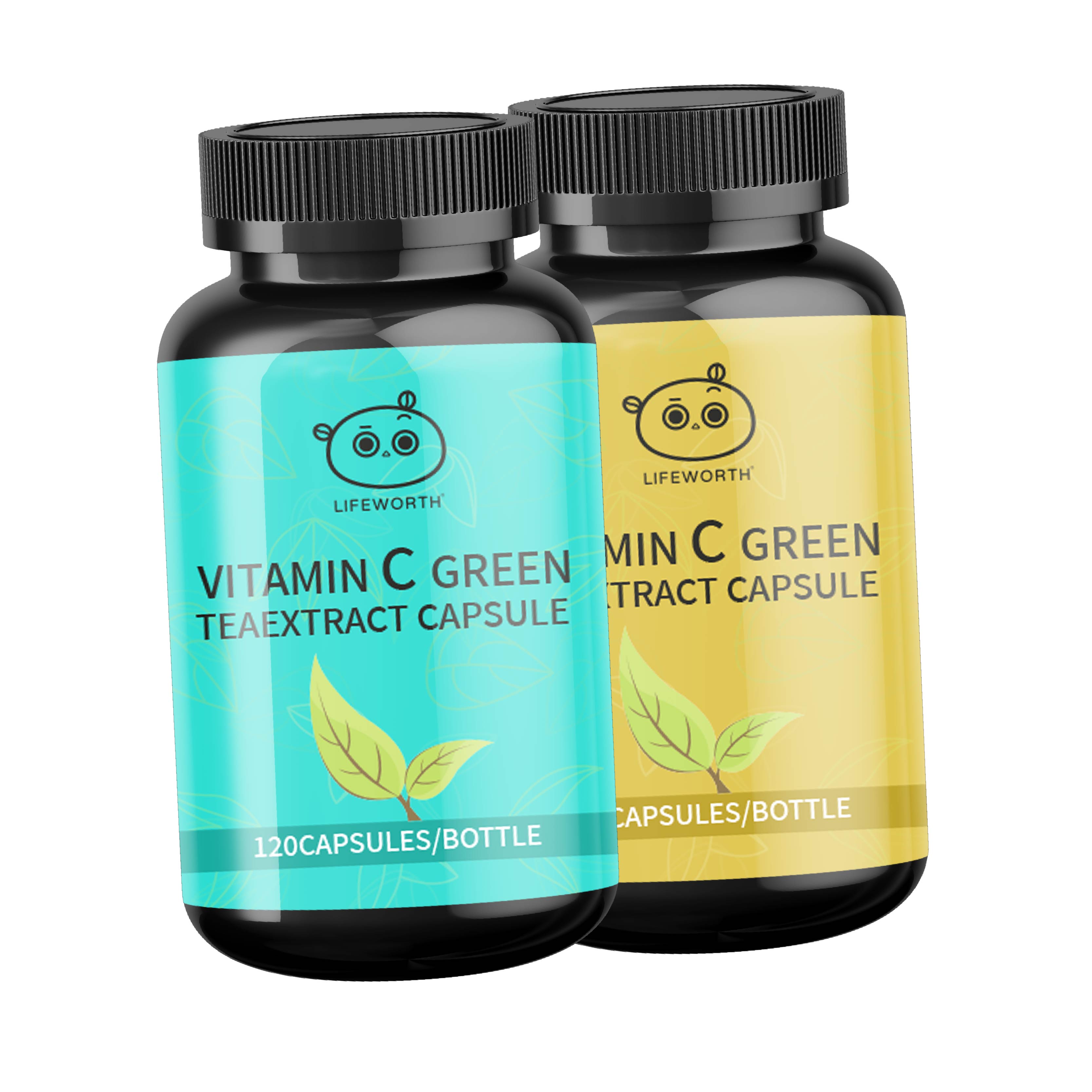 Lifeworth hot sale ODM weight loss green tea extract capsules with vitamin c