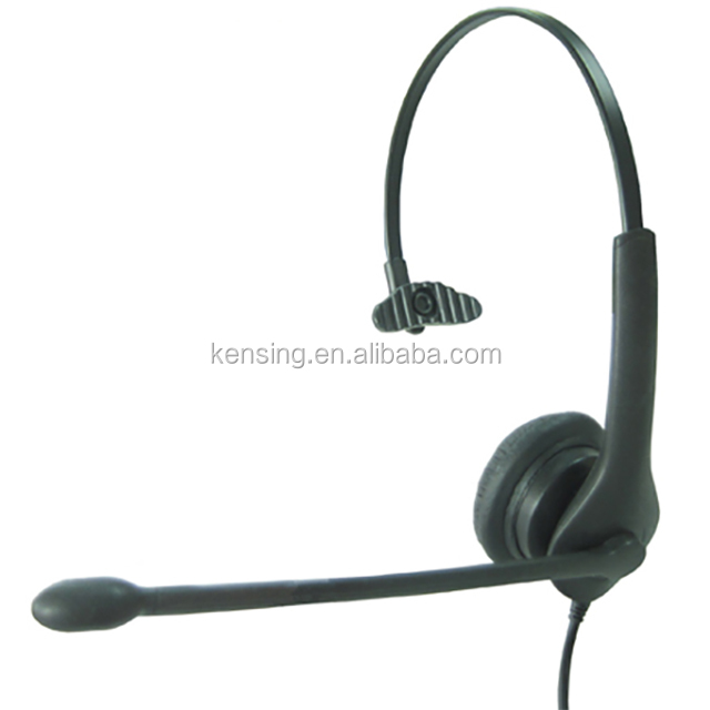 Monaural noise cancelling call center headset with QD coil cable and mute headset for call center