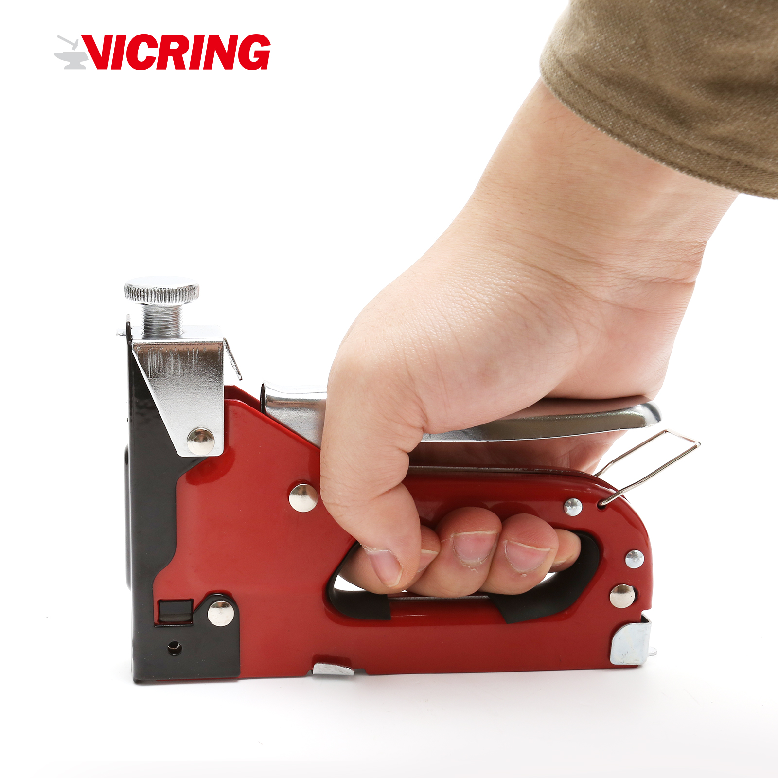 Сверхмощный степлер VICRING 4 в 1, пистолет, скобы для обивки, Забивной гвоздезабивной инструмент, степлер для регулировки мощности, Пистолеты для деревообработки и столярных работ