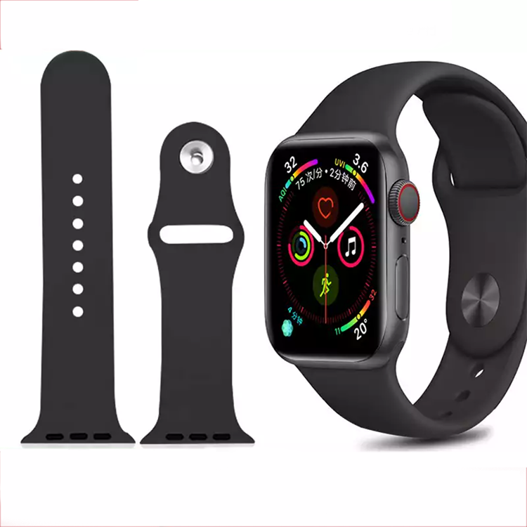 Ремешок силиконовый для Apple Watch 38 мм 42 мм, спортивный резиновый браслет для наручных часов 44 мм 40 мм, оригинал