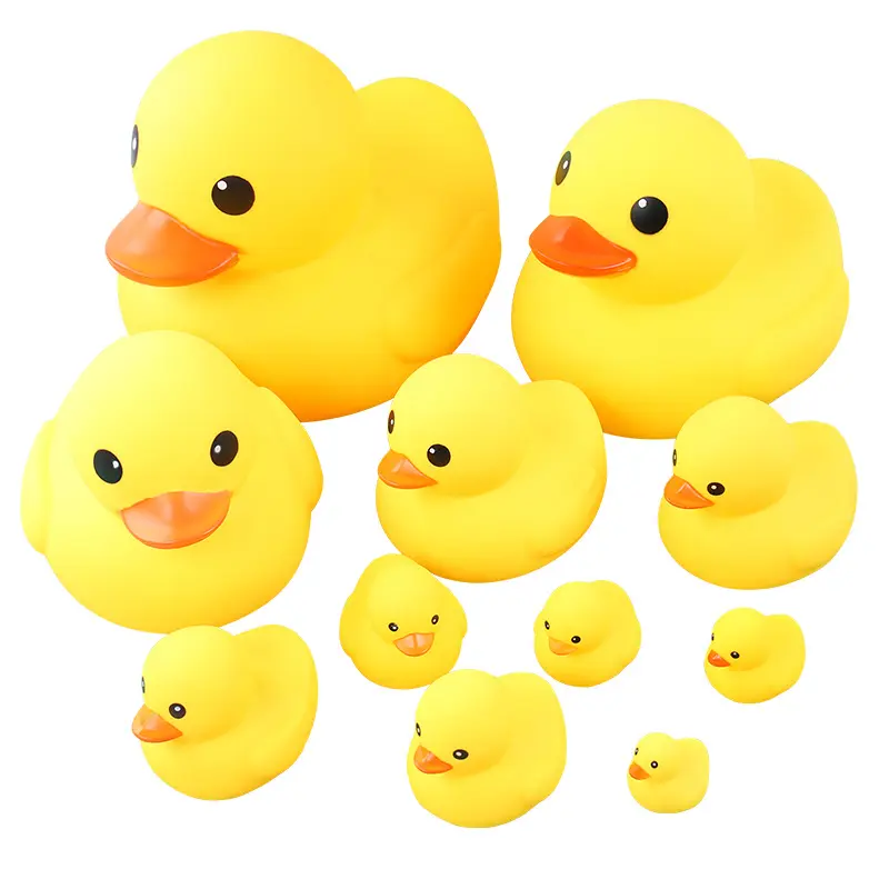 OEM Shanghai Rubber Made Duck Rubber Yellow Duck Baby Water Bath Toys For Kids Infant