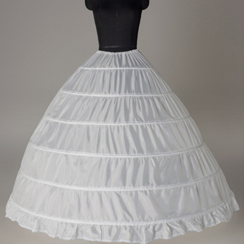 S0379A Wholesale 6 Hoops bridal white puffy wedding dress Puffy Bridal Petticoat