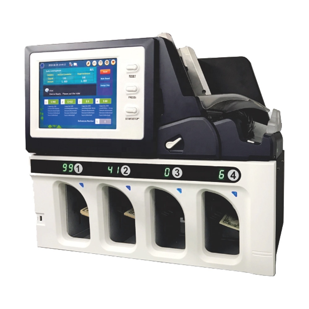 4+1 Pockets Mixed Value Sorter Bank Counters Value Machine Multi-Currency Mixed Bill Cash Money Banknote Sorter Machine