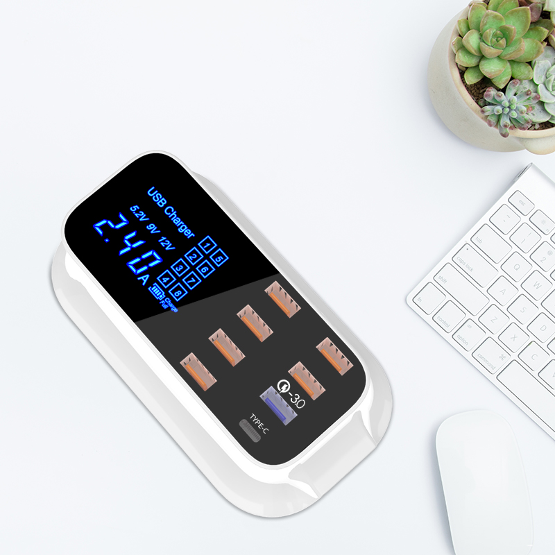 2021 Новое поступление! Мулти 8-станция зарядного устройства с портом USB 40 Вт станция 18 Вт PD TYPE-C быстрой зарядки удобно для офиса для использования всеми членами семьи во время