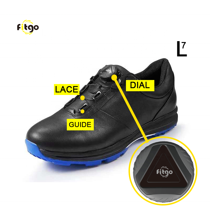 Fitgo Factory Reel Knob Quick Lacing Closure System No Tie Elastic Shoe Lacing Fastening Lace Lock System For Golf Shoes