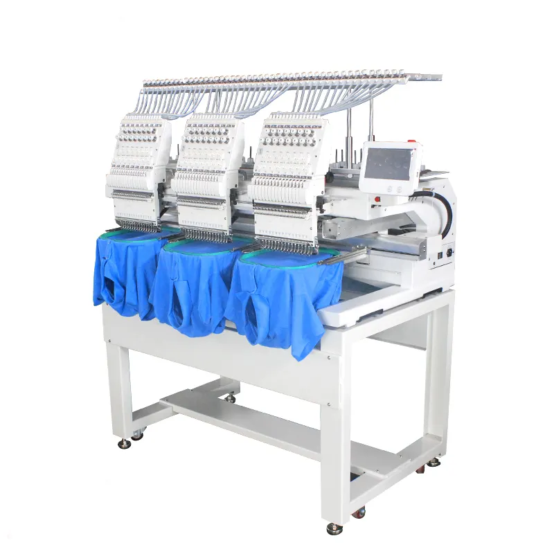 Fully automatic 1200RPM twin sequin device computer control bead mixed domestic commercial embroidery making machine for t-shirt