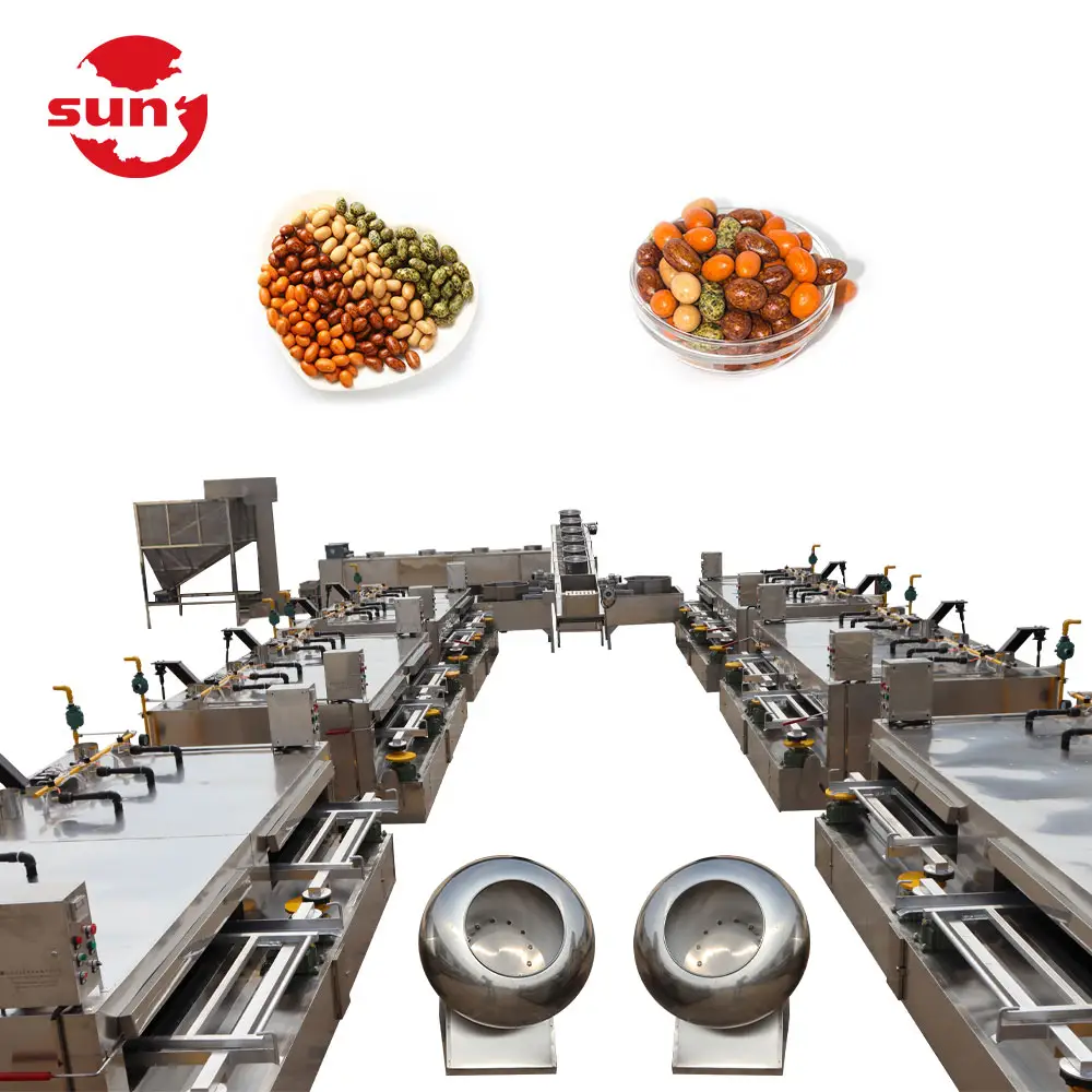 Factory Direct Industrial Candy Nut Dragees Chocolate Coating Production Line For Snack Food Machine