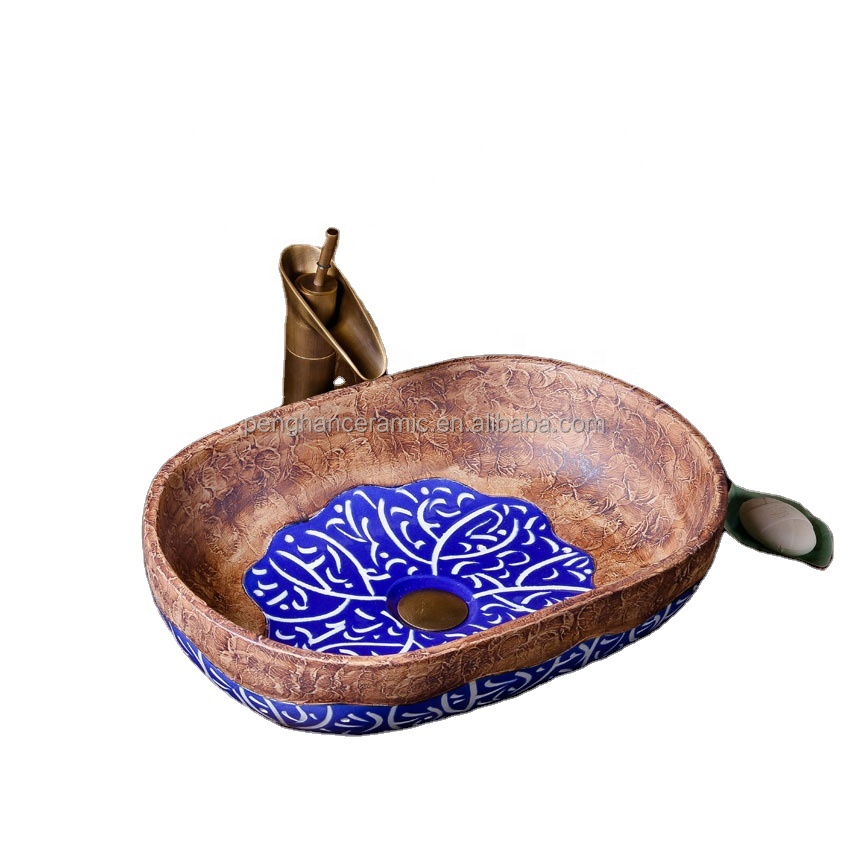 Ручная раковина для ванной комнаты Jingdezhen, раковина для дома и сада