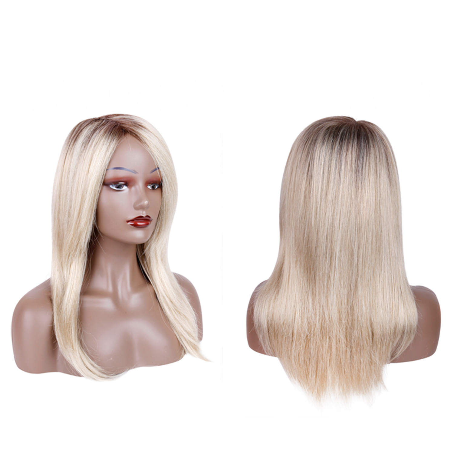 Ready To Ship Machine Made Honey Blonde Wig Synthetic Straight Long Hair Wigs