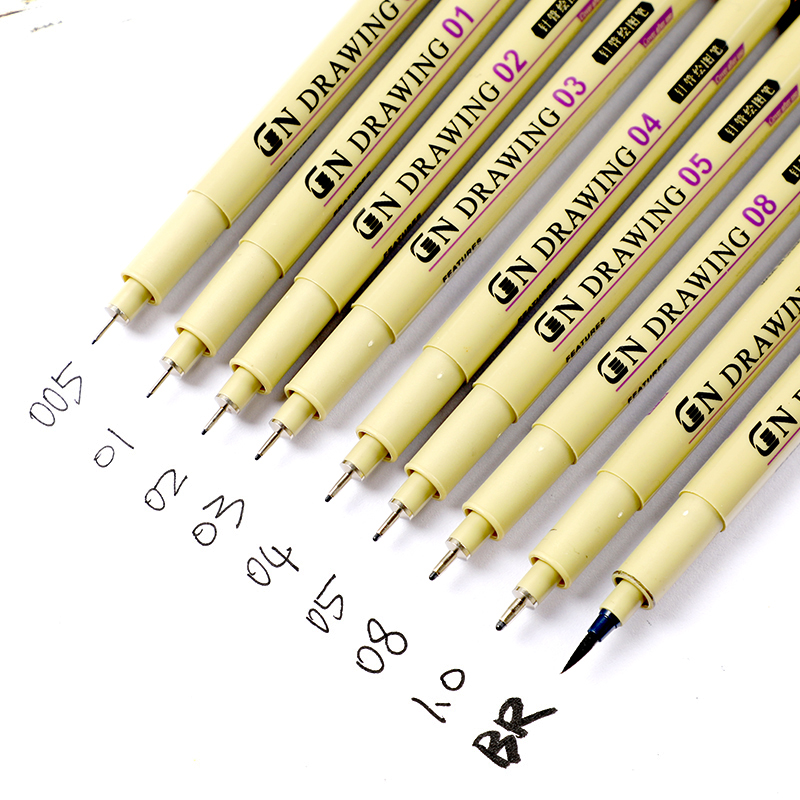 Хит продаж, черная ручка с тонким наконечником, чернильная ручка Fineliner, ручки для рисования манги