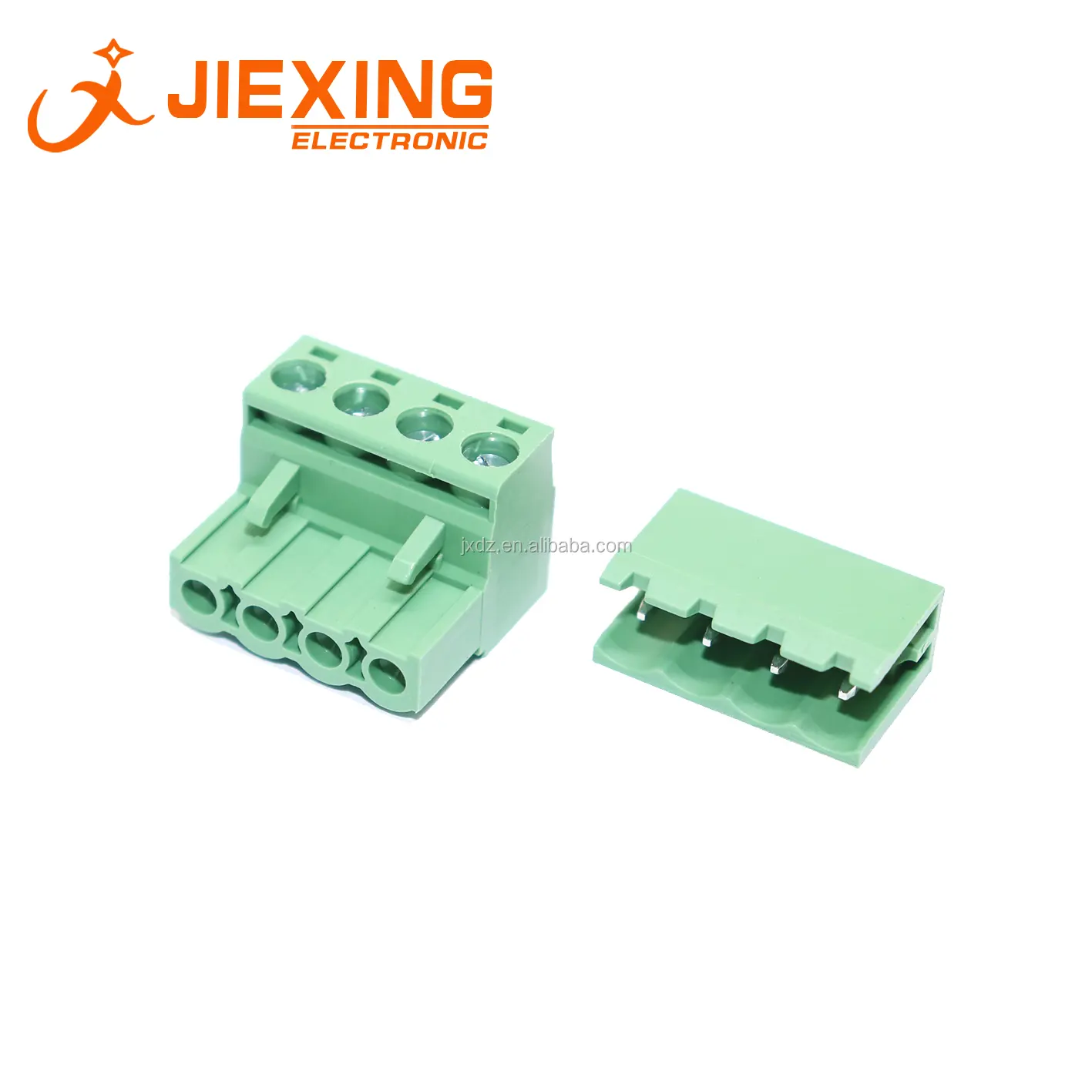 2EDG5.08 4pin 4way Pluggable Terminal Block Kit 5.08MM 300V/10A Docking Plug-in Straight pin + Screw head set