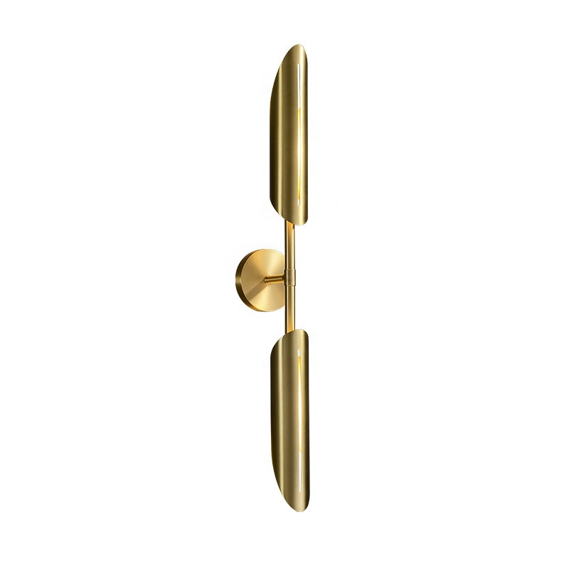 Modern american style brass luxury long wall mounted sconce lighting fixtures led bedroom hotel decor designer wall lamp
