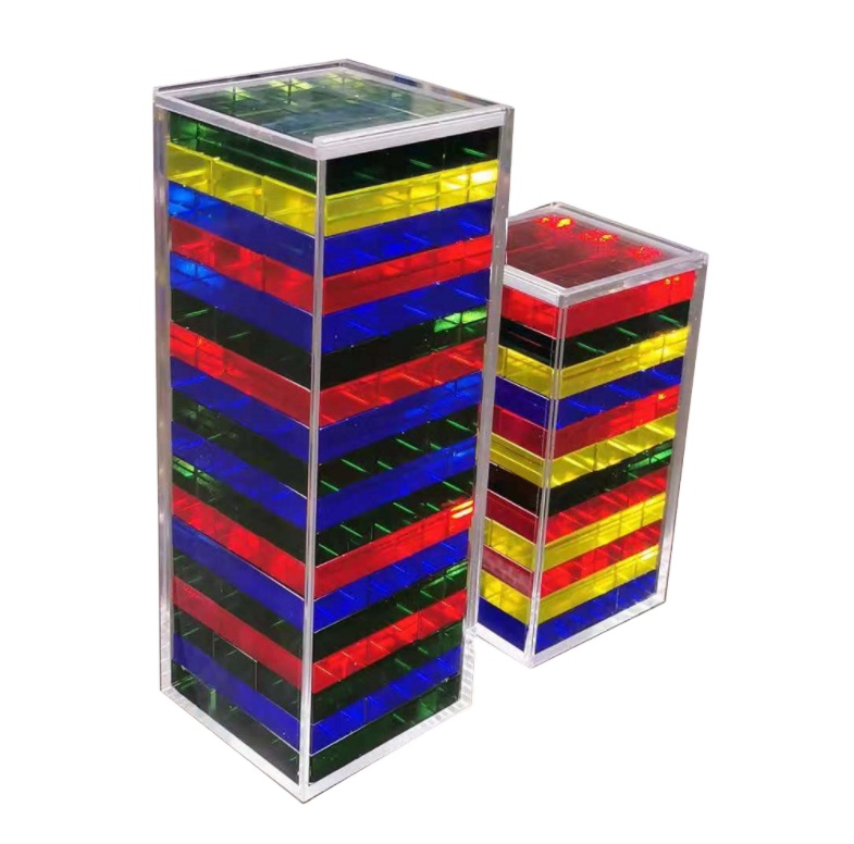 customize transparent coloured jenga tumbling tower acryl building blocks solid acrylic jenga block