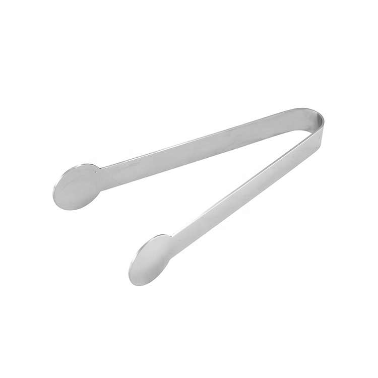 Best selling different sizes for kitchen bar mini silver color stainless steel ice serving tongs