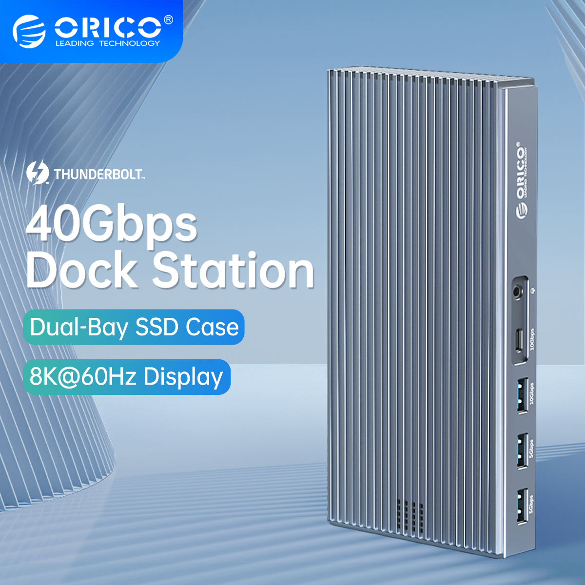ORICO Thunderbolt 3 док-станция с M.2 NVMe NGFF Корпус 9 в 1 взаимный обмен данными между компьютером и периферийными устройствами с док-станции для ноутбуков с интерфейсом thunderbolt 40 Гбит/с концентратор