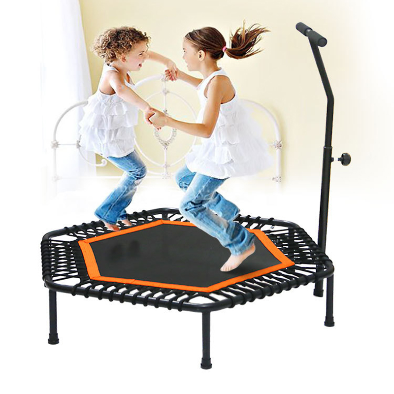 Children Outdoor Folding Portable Mini Hexagon Trampoline Indoor Gym Safety Bungee Trampoline 45 Inches