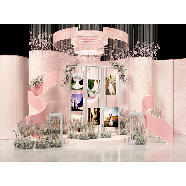 Tianyu Romantic Design Wed Decorations Equipment Event Display Aluminum Tension Fabric Pop Up Backdrop Stand For Wedding