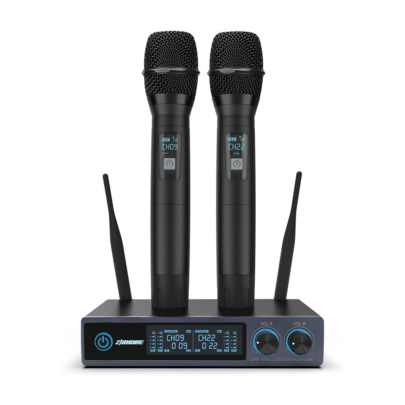 Zimhome Professional Audio, Video & Lighting (Old) New UHF Dynamic Handheld Dual Wireless Microphone для Stage