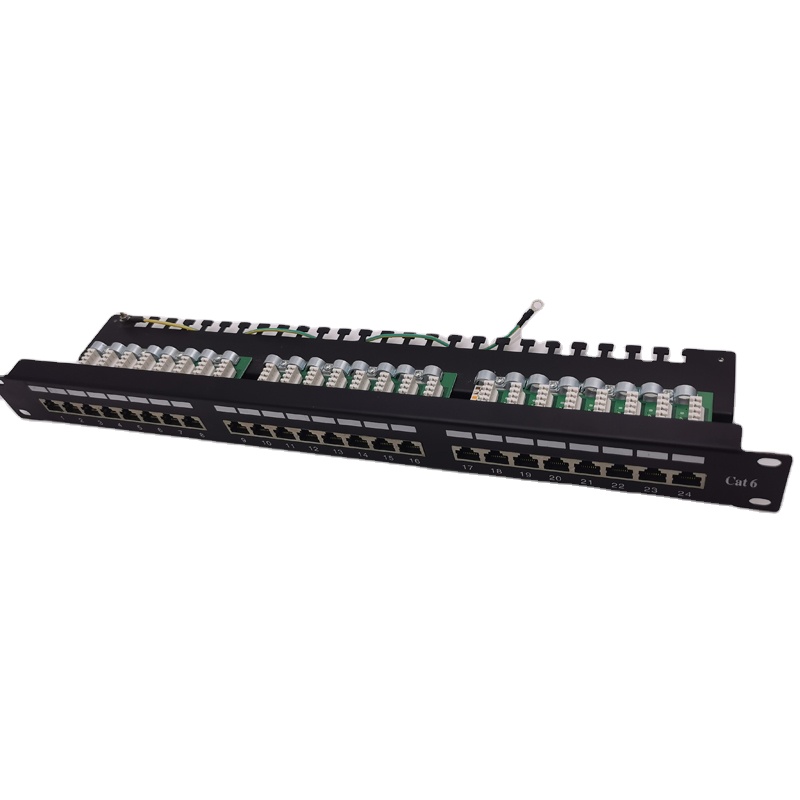 Сетевая патч-панель FTP RJ45 Cat6, совместимая с кабельным соединением Cat6, 1U 2U 19