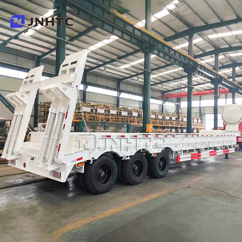 3 оси 60 тонн 80Ton механическый обработывающий Lowboy погрузчик с низкой платформой 3 axltruck полуприцеп для продажи