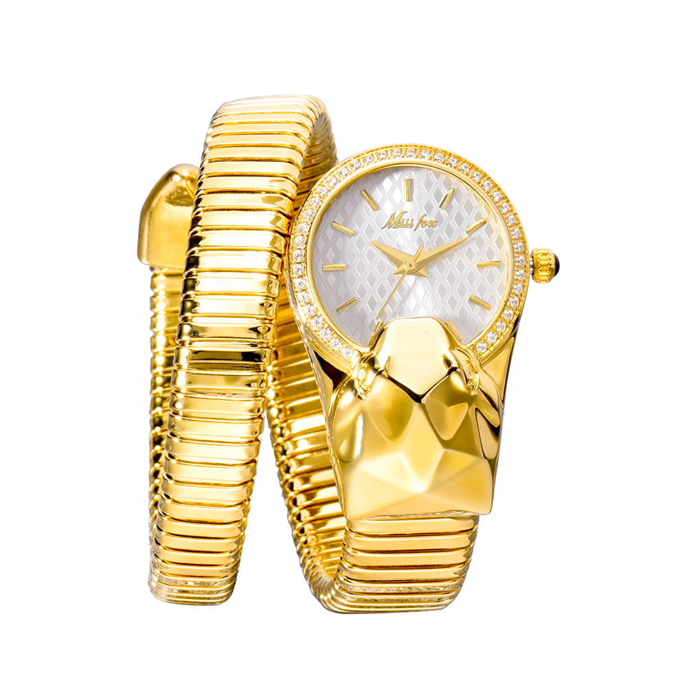 Miss Fox 2808 Snake Shape Diamond Watch For Women Luxury Brand fashion Iced Out Watch ladies