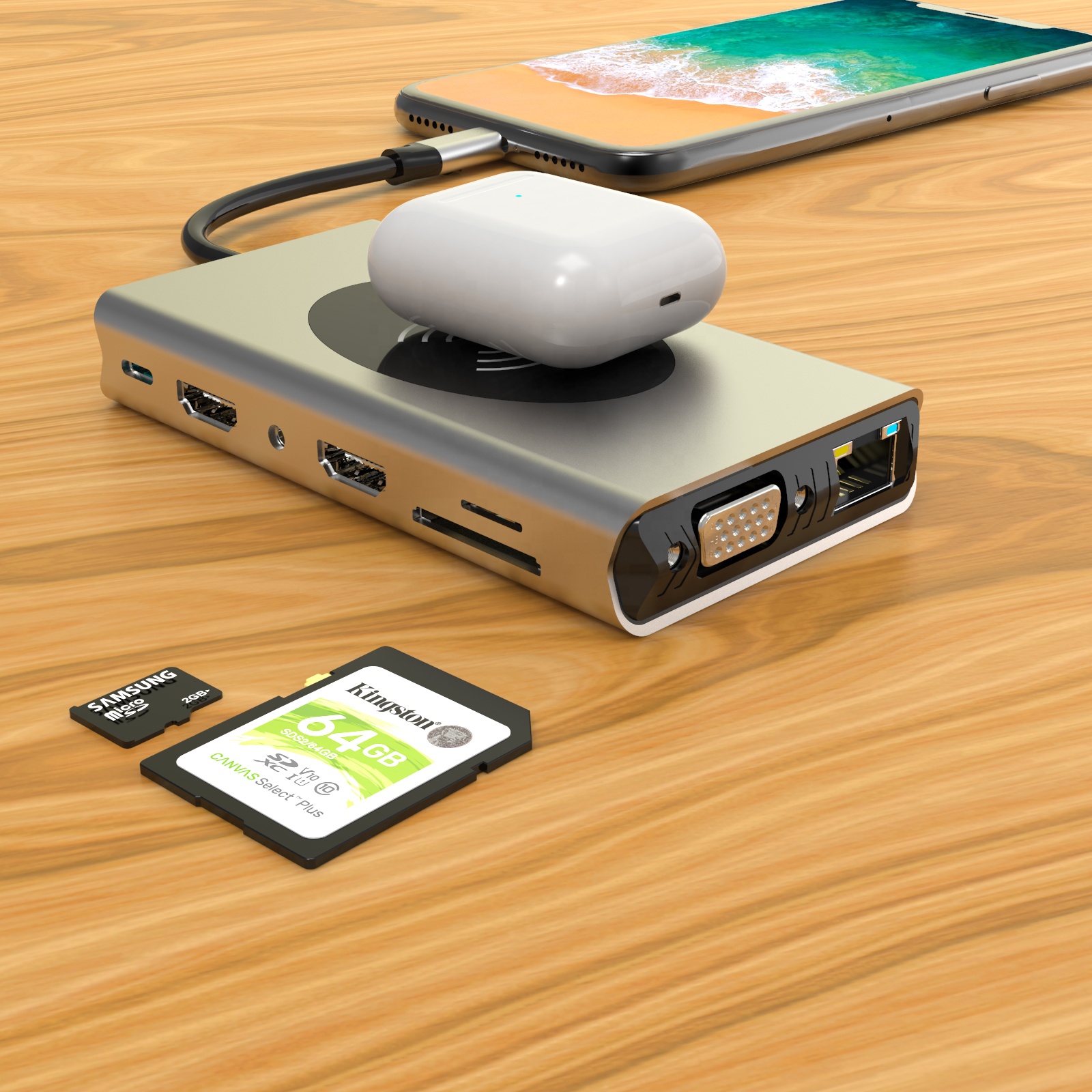 BASIX usb 3,0 концентратор 14-в-1: Thunderbolt 3 usb type c концентратор usb док-станция порт usb hub 4K HD-MI RJ45 Gigabit Ethernet для macbook pro