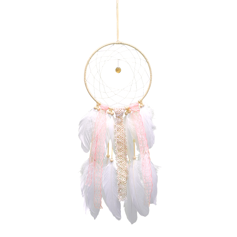 Factory Supply New Products Fashion Birthday Gift Decor Led Feather Macrame Dream Catcher for Bedroom