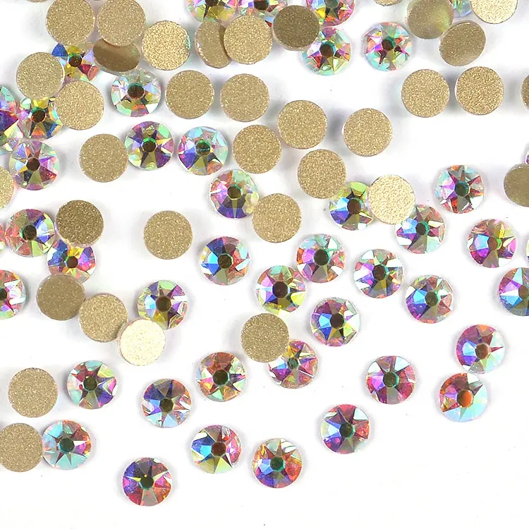 High quality hot sell colorful and mix size flat back nail rhinestone