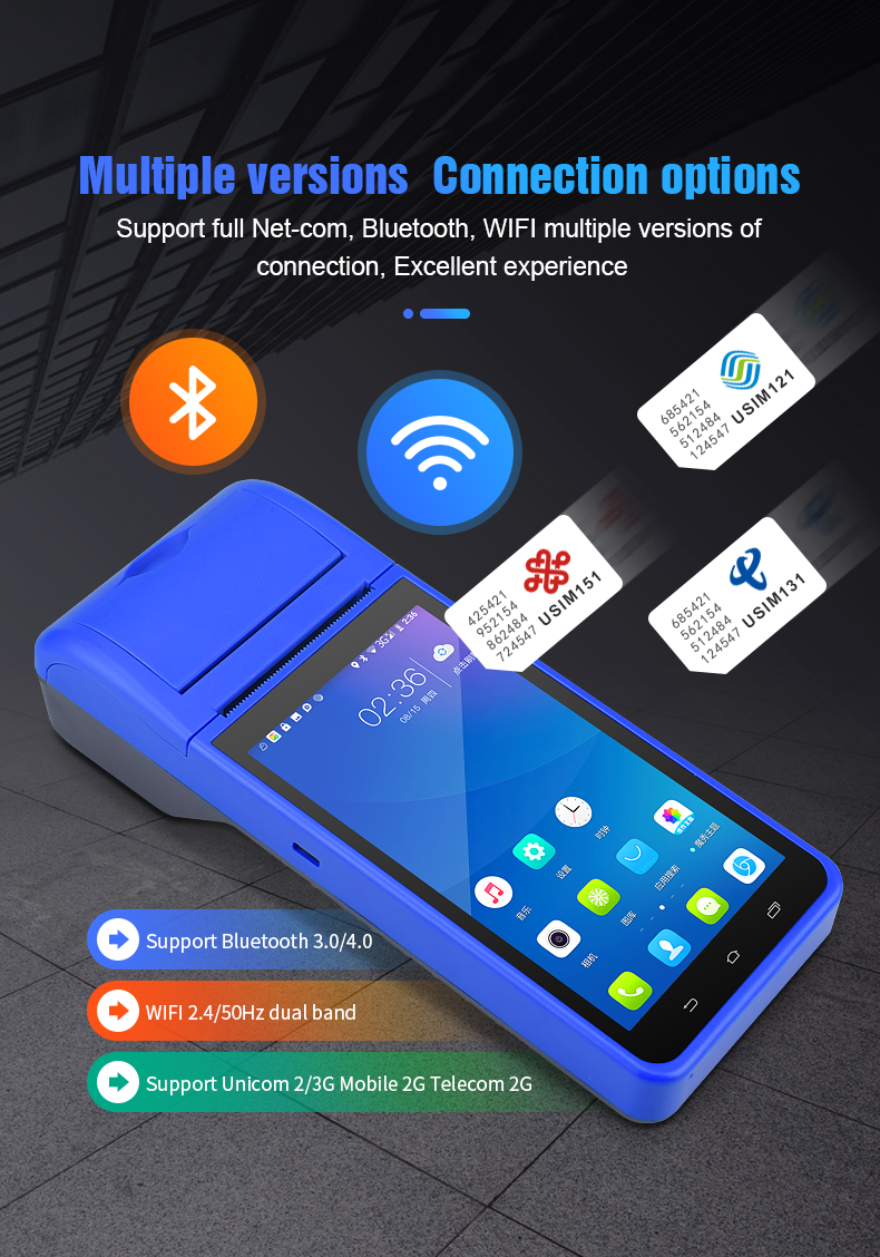 Factory Price ZJ6000 Android Handheld Pos Thermal Receipt Printer for Restaurant Food Ordering