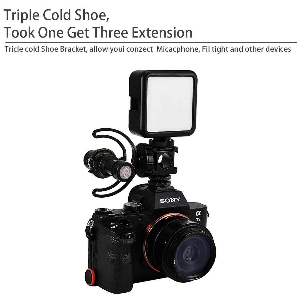 3 Cold Shoe On-Camera Mount Adapter Extend Port for Canon Nikon Pentax DSLR Camera for Microphone Monitor LED Video Light