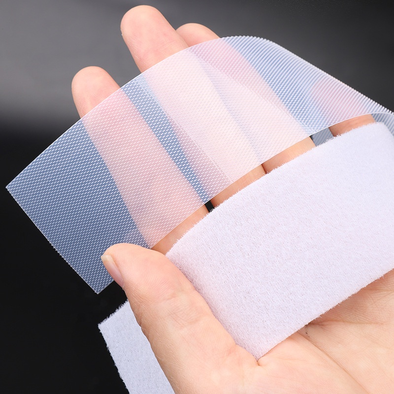 High quality 10mm-1450mm nylon black white soft fabric loop sew on hook loop for Baby Diaper and Clothes hook and loop fabric