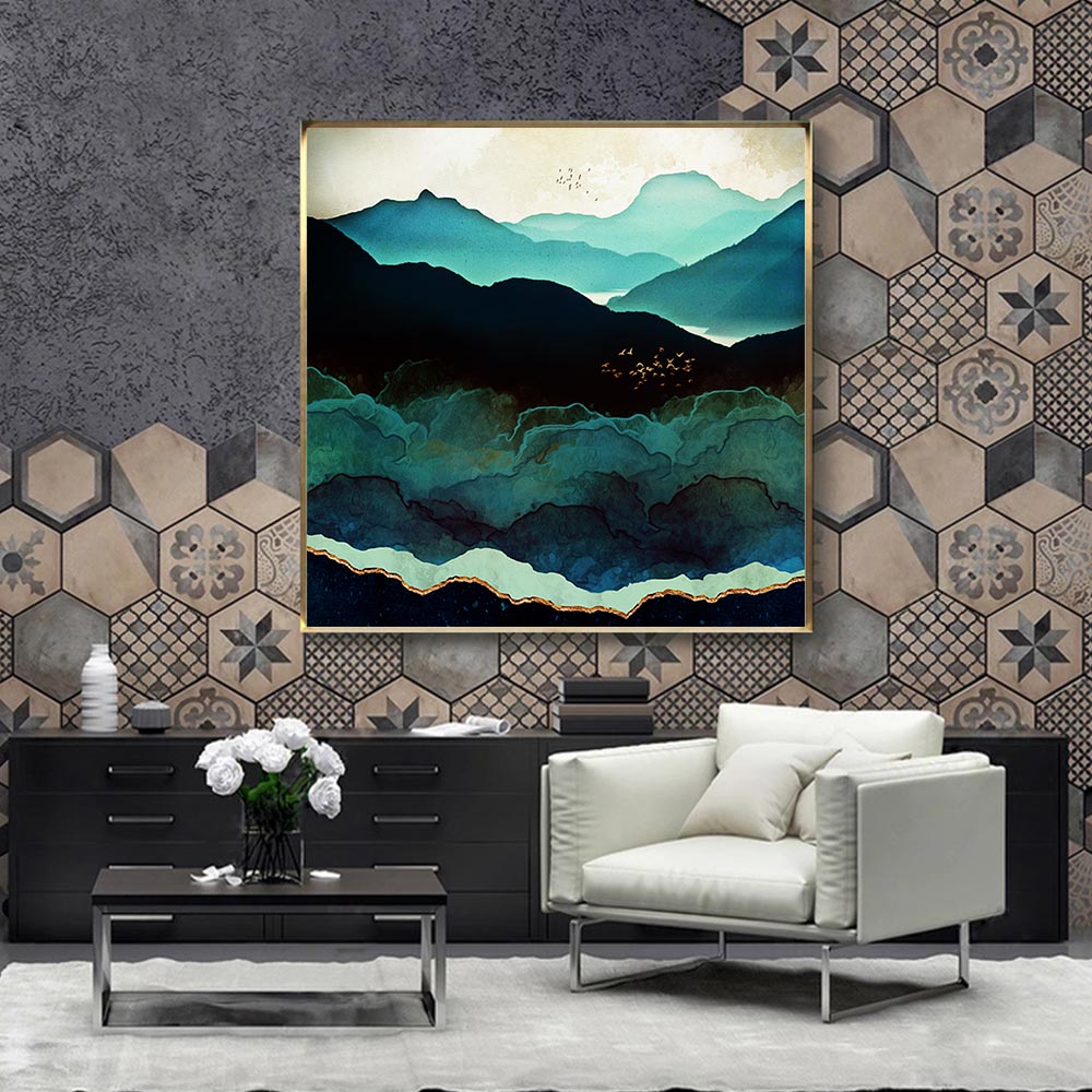 Cross Stitch Kits Embroidery DIY Needlework 11CT Stamped fabric Set for Home Decoration Patterns Ink landscape painting NCMS066