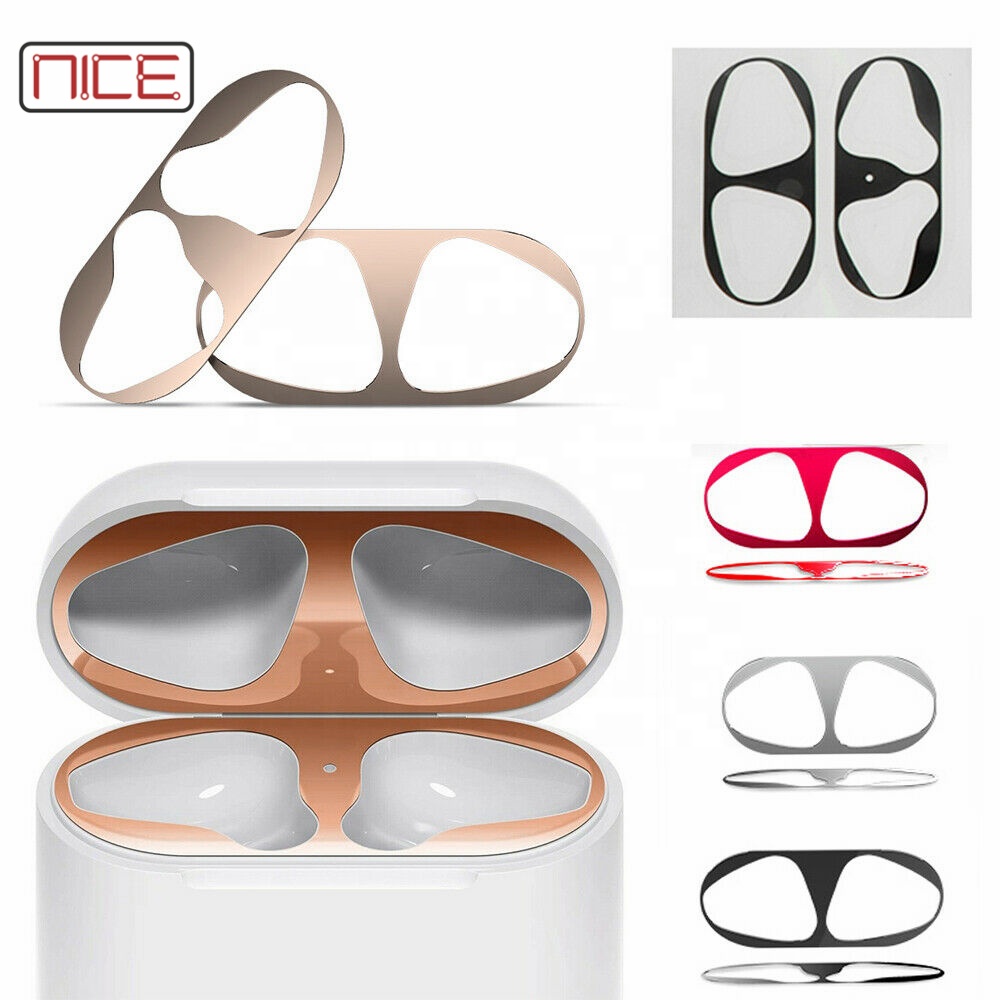 Защитная Наклейка для корпуса Air Pods металлическая защита от пыли для AirPods аксессуары 18k Защитная Наклейка